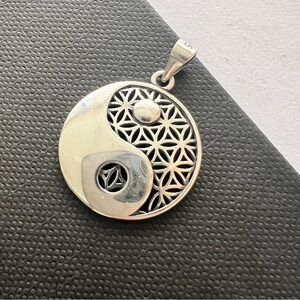 925 Sterling Silver Yin Yang Necklace Pendant